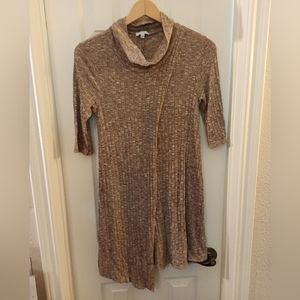 Jun & Ivy Faux Wrap Stretch Mock Neck Dress Small